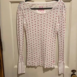 Pink long sleeve thermal top